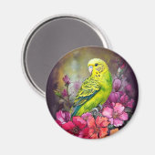 Parkiet en bloemen magneet (Voorkant / Achterkant)