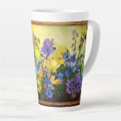 parkiet en wilde bloemen latte mok (Rechterhoek)