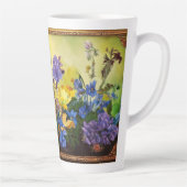 parkiet en wilde bloemen latte mok (Rechts)