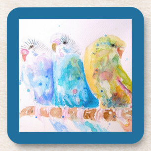 Parkiet Grasparkiet Budgies Grasgroen Blauw Bier Onderzetter