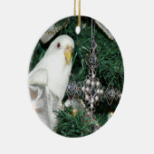 Parkiet in een kerstboom keramisch ornament (Rechts)