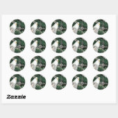 Parkiet in een kerstboom ronde sticker (Vel)