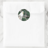 Parkiet in een kerstboom ronde sticker (Tas)