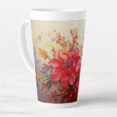 Parkiet met bloemen latte mok (Linkerhoek)