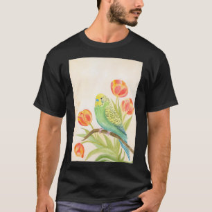 Parkiet met Tulpen Exotische Huisdieren T-shirt
