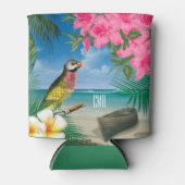  parkiet op een ontwerp van de tropische oceaan blikjeskoeler (Voorkant)