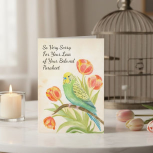 Parkiet Sympathie met Tulpen Huisdierverlies Kaart