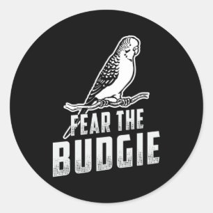 Parkietenliefhebber vreest de Budgie Budgerigar Bu Ronde Sticker