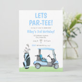 Parking Golf Thématique Anniversaire Invitation Bl (Debout devant)