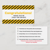 Parking Incorrectly complaint card Visitekaartje (Voorkant / Achterkant)