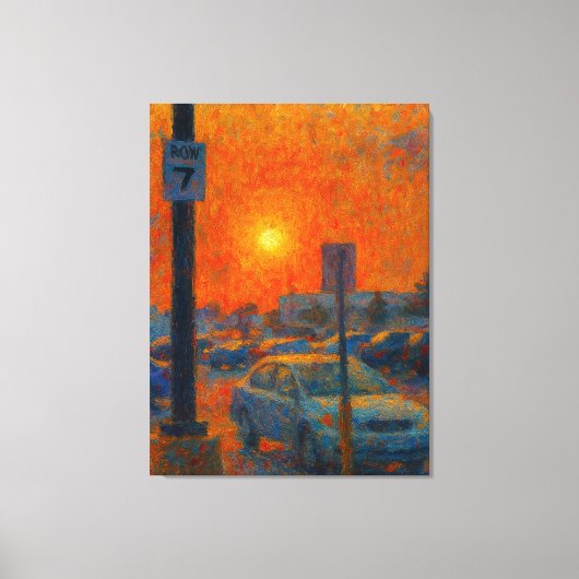 Parking Lot Impressionist AI Art Canvas Afdruk (Voorkant)