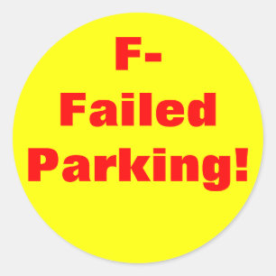 Parking mislukt. Sticker
