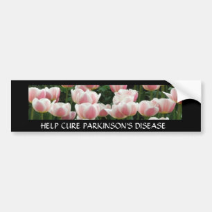 Parkinson genezen met roze tulpen bumpersticker