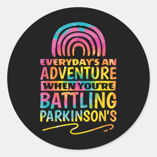 Parkinson Quote Ontwerp voor Parkinson Bewustzijn Ronde Sticker (Voorkant)