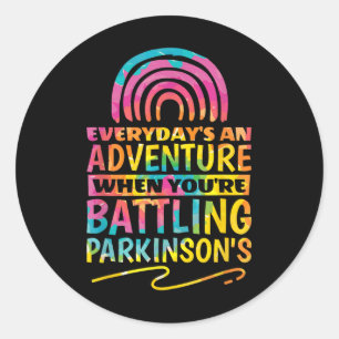Parkinson Quote Ontwerp voor Parkinson Bewustzijn Ronde Sticker