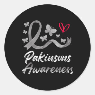 Parkinsons Awareness Ribbon Butterflies Heart Heal Ronde Sticker