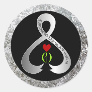 Parkinson's Awareness Ribbon Ronde Sticker