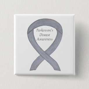Parkinson's Disease Awareness Ribbon Art Pin Vierkante Button 5,1 Cm