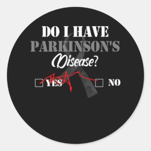 Parkinsons Disease Awareness Yes No Warrior Surviv Ronde Sticker