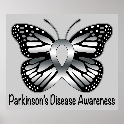 Parkinson's Disease Butterfly Awareness Ribbon Poster (Voorkant)