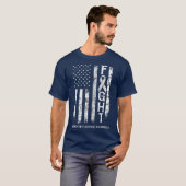 Parkinsons Disease Warrior US Flag T-shirt (Voorkant volledig)