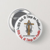 Parkinsons met GOD CROSS Ronde Button 5,7 Cm (Voorkant /achterkant)