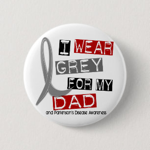 Parkinsons Ziekte DRAAG ik GRAY VOOR MIJN DAD 37 Ronde Button 5,7 Cm