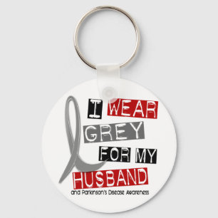 Parkinsons Ziekte DRAAG ik GRAY VOOR MIJN HUSBAND Sleutelhanger