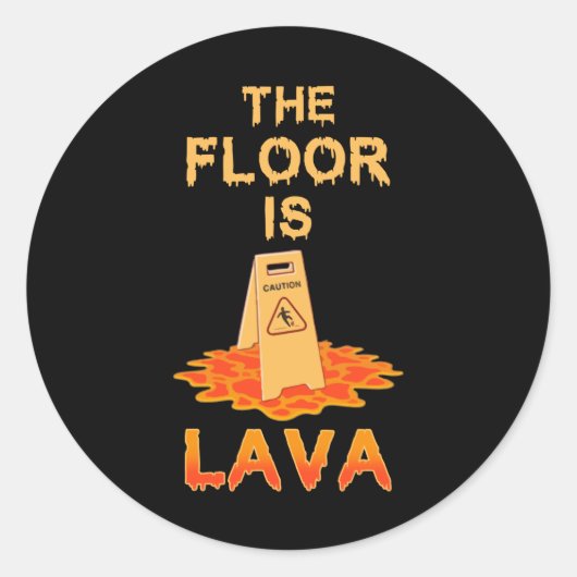 Parkour De Floor is Lava Ronde Sticker (Voorkant)