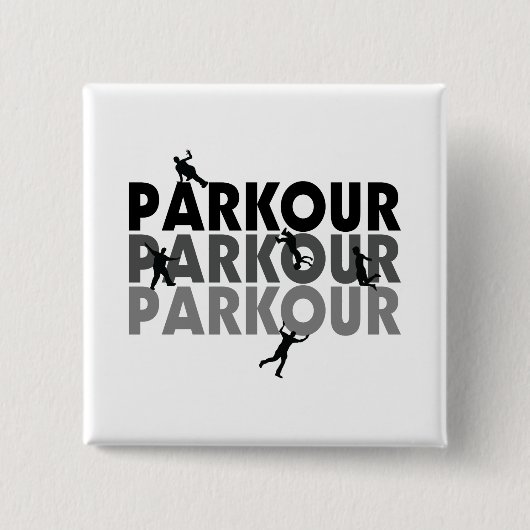 Parkour Free Runing Vierkante Button 5,1 Cm (Voorkant)