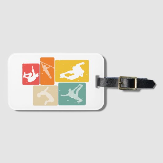Parkour Freerunner Traceur Retro Freerunning Bagagelabel (Voorkant (horizontaal))