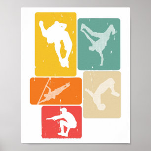 Parkour Freerunner Traceur Retro Freerunning Poster