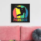 Parkour Gratis Running Training Traceur Retro Canvas Afdruk (Insitu (Woonkamer))