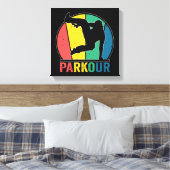Parkour Gratis Running Training Traceur Retro Canvas Afdruk (Insitu (Slaapkamer))