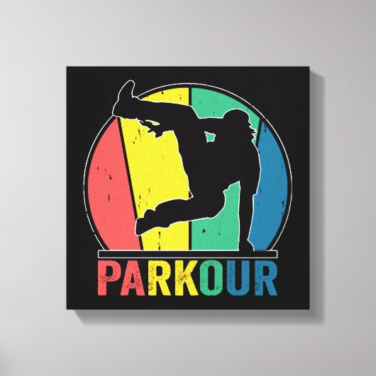 Parkour Gratis Running Training Traceur Retro Canvas Afdruk (Voorkant)