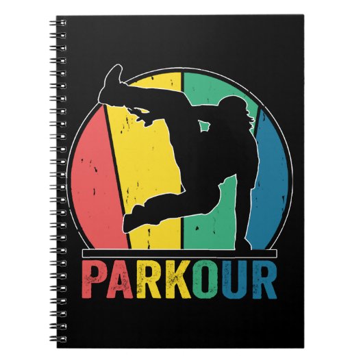 Parkour Gratis Running Training Traceur Retro Notitieboek (Voorkant)