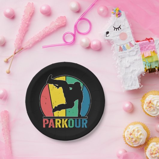 Parkour Gratis Running Training Traceur Retro Papieren Bordje (Feest)