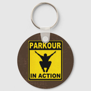 Parkour in Action Signboard Sleutelhanger