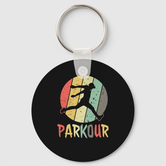 Parkour Logo in Retro Farben Sleutelhanger (Voorkant)