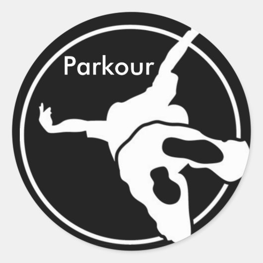 Parkour. Ronde Sticker (Voorkant)