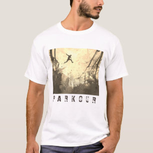 Parkour Urban Free Runing Free Styling Art Sepia T-shirt
