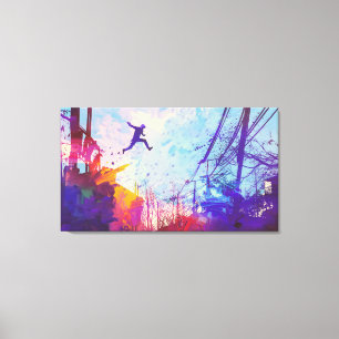 Parkour Urban Free Running Canvas Wall Art Afdruk