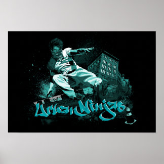 Parkour - Urban Ninjas Blauwgroen Poster