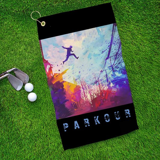 Parkour Urban Obstacle Course Gratis hardlopen op  Golfhanddoek