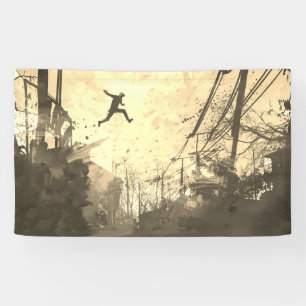 Parkour Urban Obstacle Course Modern Sepia Spandoek