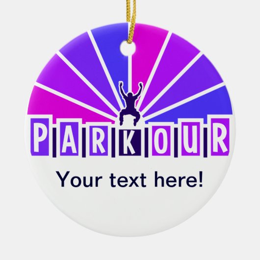 PARKOUR-versiering, aanpassen Keramisch Ornament (Voorkant)