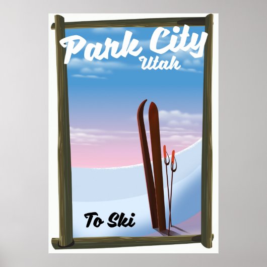 Parkstad Utah Ski — reisposter Poster (Voorkant)