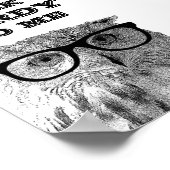 Parle à nerdy | Poster drôle de hibou de citation (Coin)