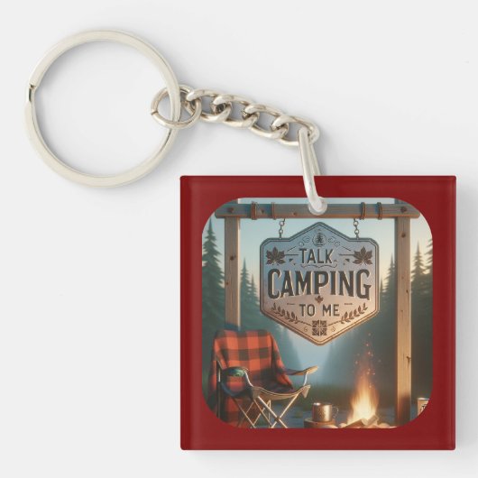 Parle-moi camping -- Porte-clés aventure drôle (Devant)