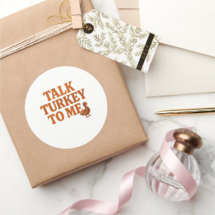 Parle-moi dinde – Autocollant drôle de Thanksgivin